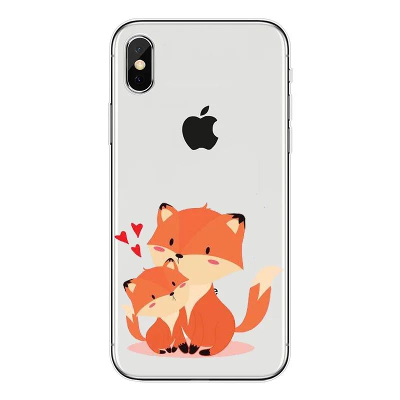 TPU Mr. Fox com oculos Прозрачный мягкий силиконовый защитный чехол для мобильного телефона для iphone 4 5 6 7 8 plus X XR max Caso Coque - Цвет: TPU