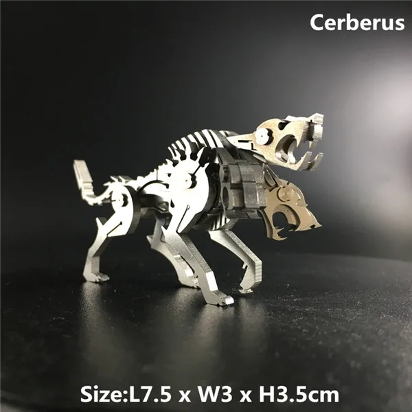 cerbures DIY сборные модели игрушки Коллекция рабочего стола для взрослых детей 3D металлическая модель Китайский Зодиак динозавры Западный Огненный Дракон - Цвет: cerbures