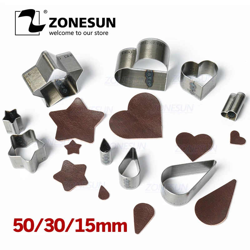 ZONESUN полностью стальной кожаный режущий штамп, сталь, правило, штамп, сердце, звезда, Каплевидная форма, штамповка, кликер, штамп для вырезания, кожа, ПВХ