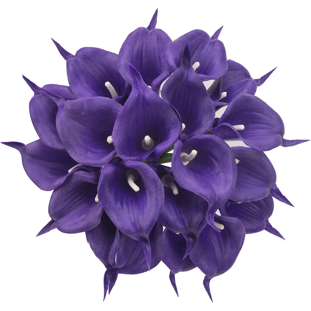 purple 10 шт./партия Калла в виде настоящих лилий Искусственные цветы поддельные цветы Свадебный букет, домашнее украшение - Цвет: purple