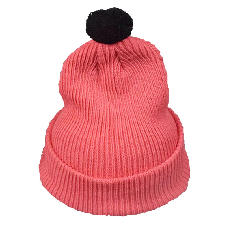 Новая детская шапка вязаные милые шапки в стиле Джокера ярких цветов с шариками