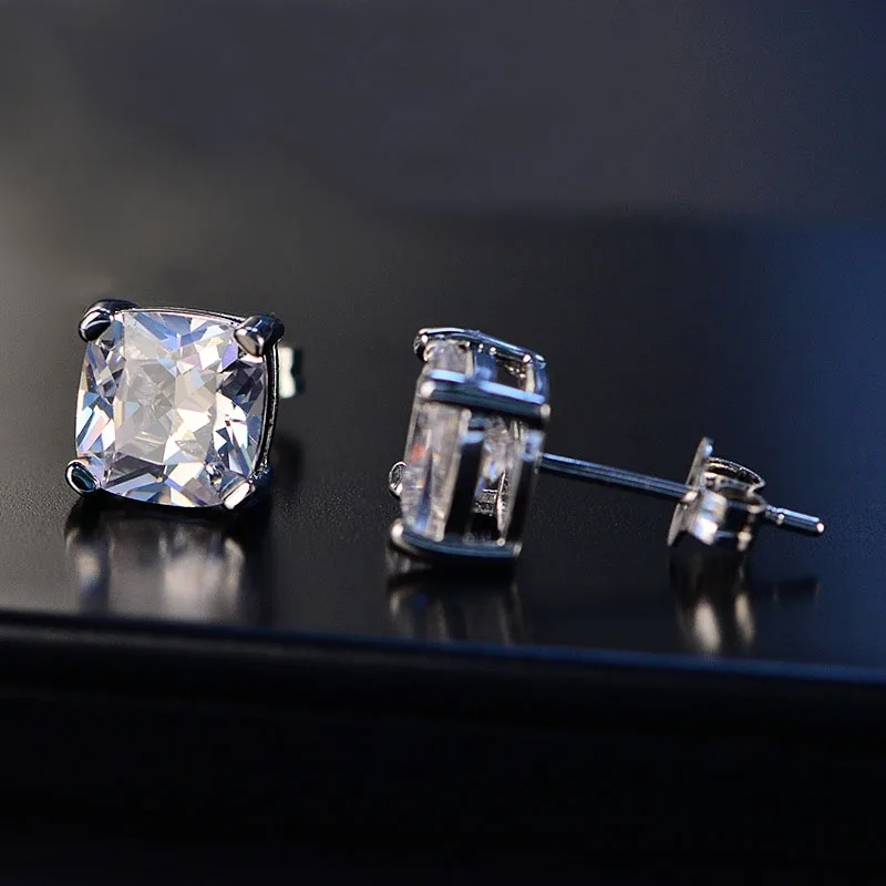 Твердые 18 К белого золота 0.5CT 5 мм DF цвет лаборатории Алмаз серьги с муассанитом для женщин Свадьба юбилей серьги