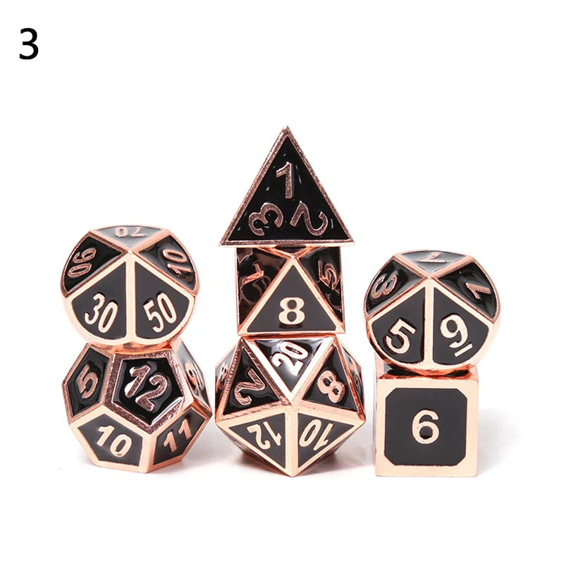 Chengshuo rpg кости многогранные наборы металла dnd Подземелья и Драконы настольные игры цинковый сплав синий кубики цифровой узор d20 10 8 12