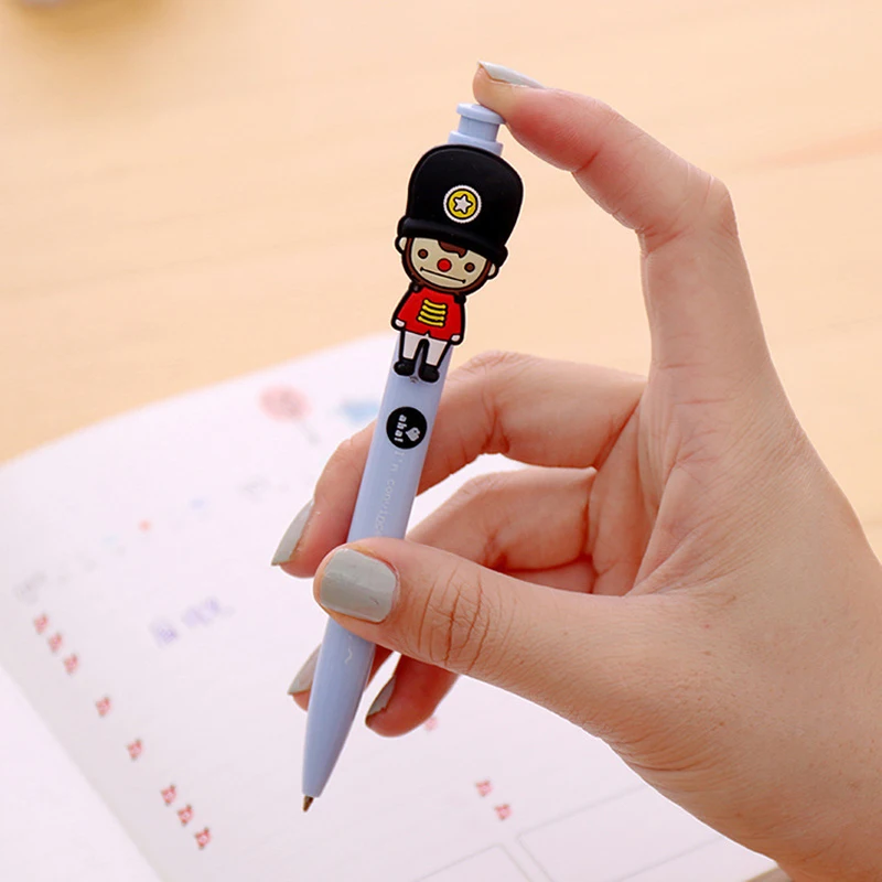 6 шт. синие чернила в виде мультяшного британского солдата|Шариковые ручки| |