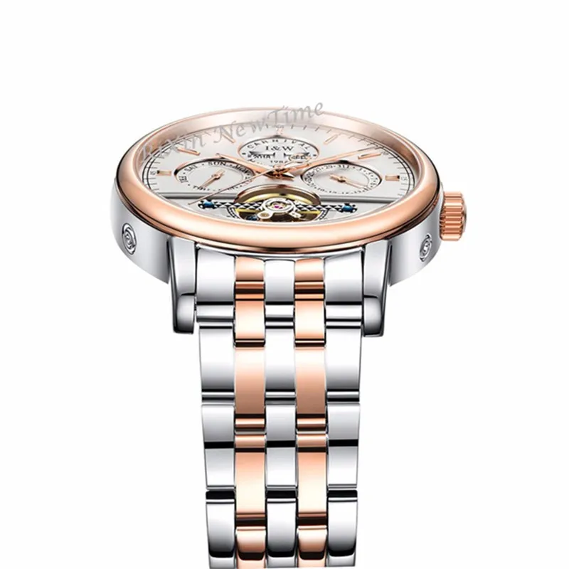 Механические часы Carnival Tourbillon мужские роскошные винтажные Автоматические