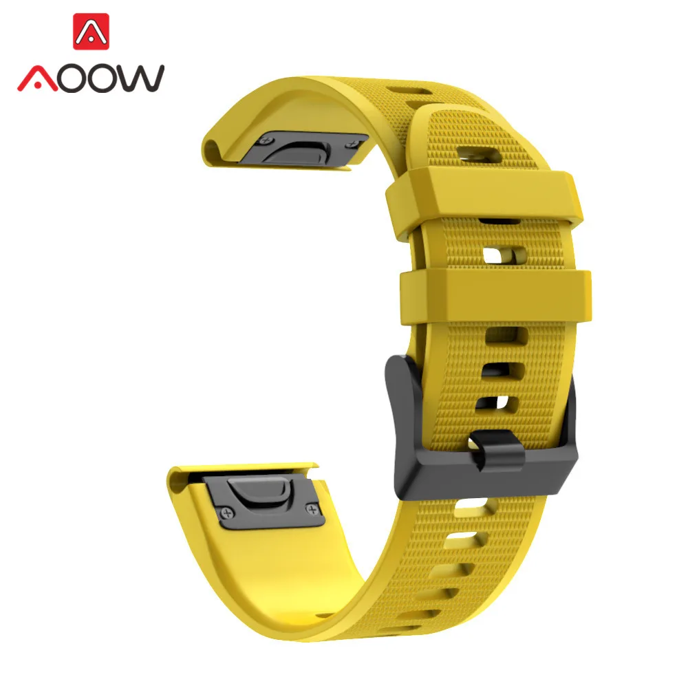 Yellow 22 мм 26 мм силиконовый ремешок для часов Garmin fenix 3 HR fenix 5X fenix 3HR fenix 5 Plus быстросъемный сменный ремешок для браслета - Цвет ремешка: Yellow