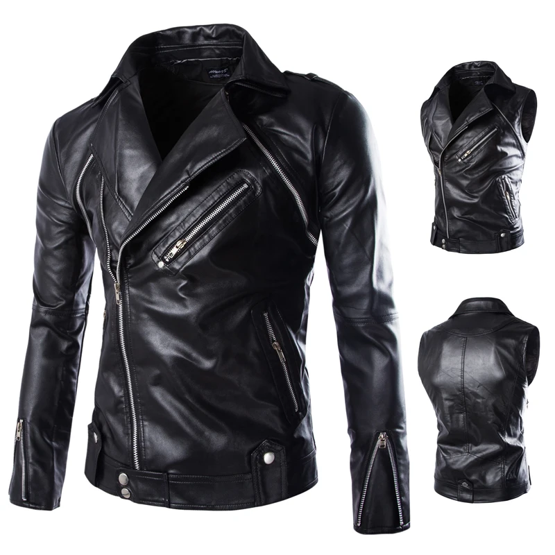 

Good quality Men's Slim Motorcycle jackets New Fashion Male Streetwear Leather & Suede Outwear Coats Jaqueta Leather clothing