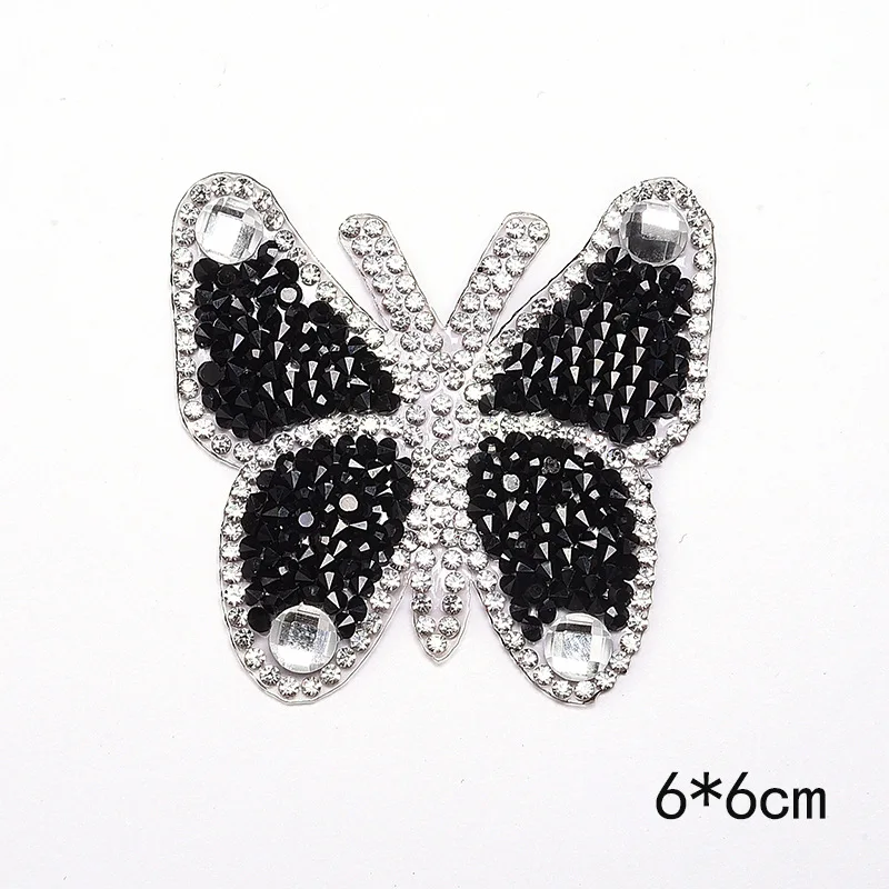 Sparkling Butterfly Embroidery Rhinestones patch Sew Patches for Clothing by Diamond Iron on Stick Applique Apparel Accessories | Дом и сад