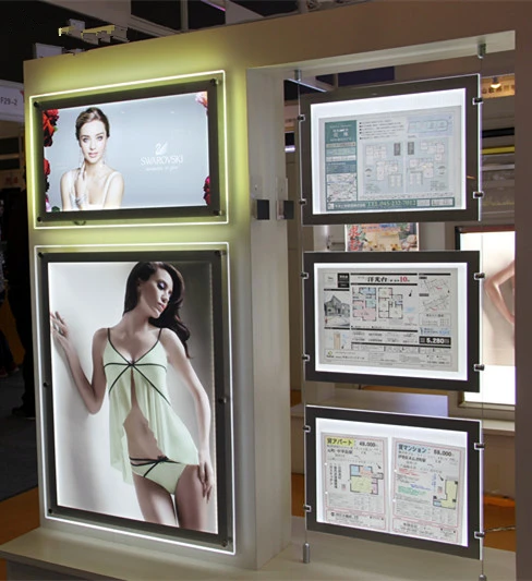 18 шт магнитное акриловая рамка со светодиодной окна Дисплей A3 с одной стороны