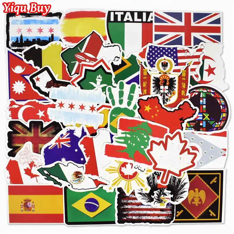 52 шт. национальные флаги багажные наклейки для телефона скейтборд игрушечный