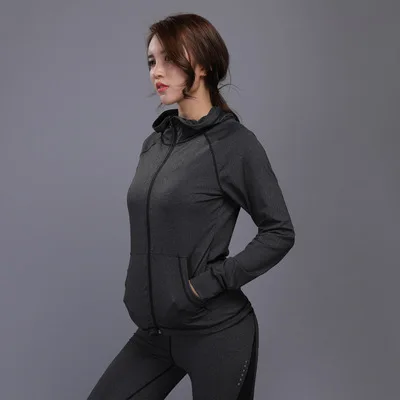 jacket Toppick размера плюс, Женский комплект для йоги, тренажерного зала, фитнеса, теннисная рубашка+ штаны для бега, Обтягивающие Леггинсы для йоги и тренировок, спортивный костюм - Цвет: jacket