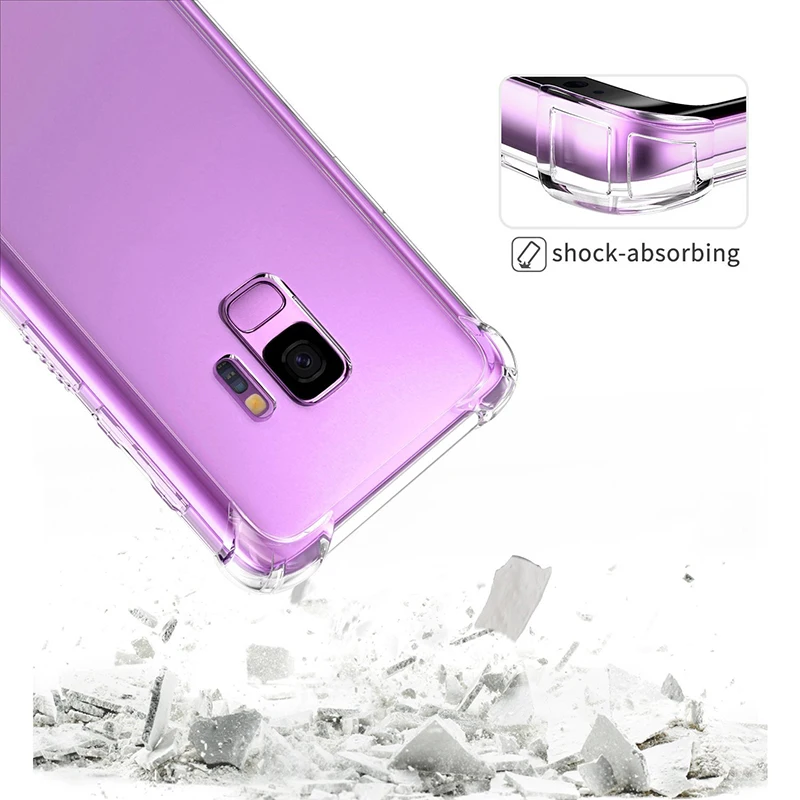 Прозрачный Мягкий ТПУ чехол для телефона Samsung Galaxy J3 J5 J7 A3 A5 A7 2016 2017 S6 S7 Edge S8 S9 Plus Note 4 5