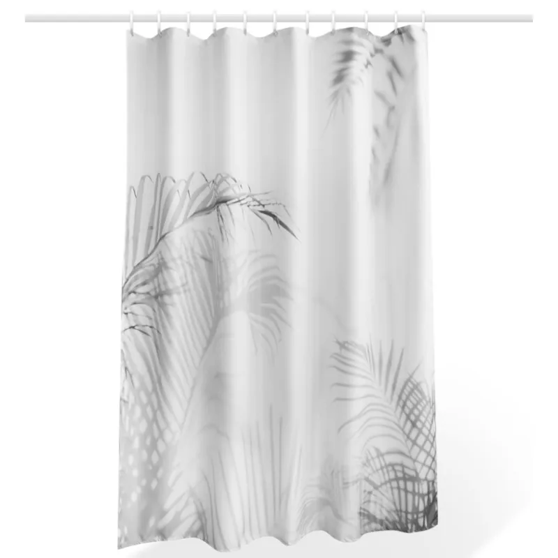 DUNXDECO, занавеска для душа, для ванной, водонепроницаемая, Cortinas, нордическая, простая индустрия, серый, пальмовый лист, полиэстер, ткань, Rideau, искусство, для дома, деко