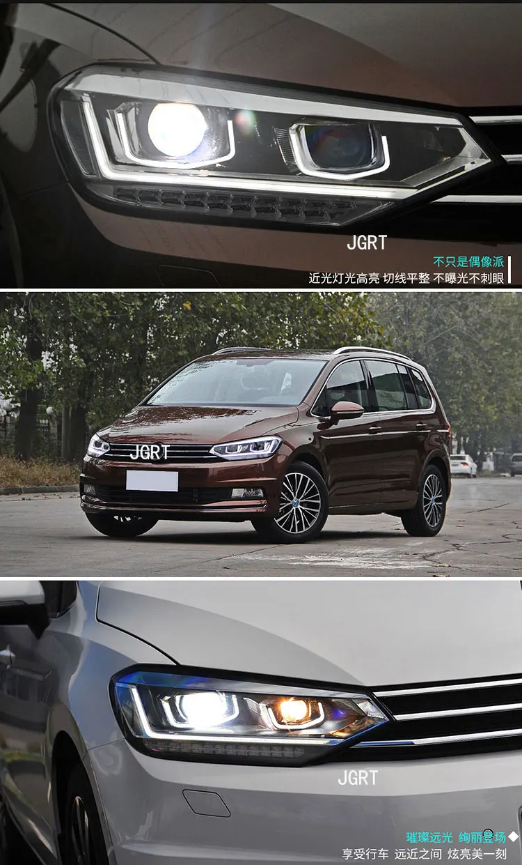 Стайлинга автомобилей фар сборки- для Volkswagen Passat Touran DoubleU Ангел глаз светодиодный DRL Объектив Двойной Луч H7 с hid комплект 2 шт