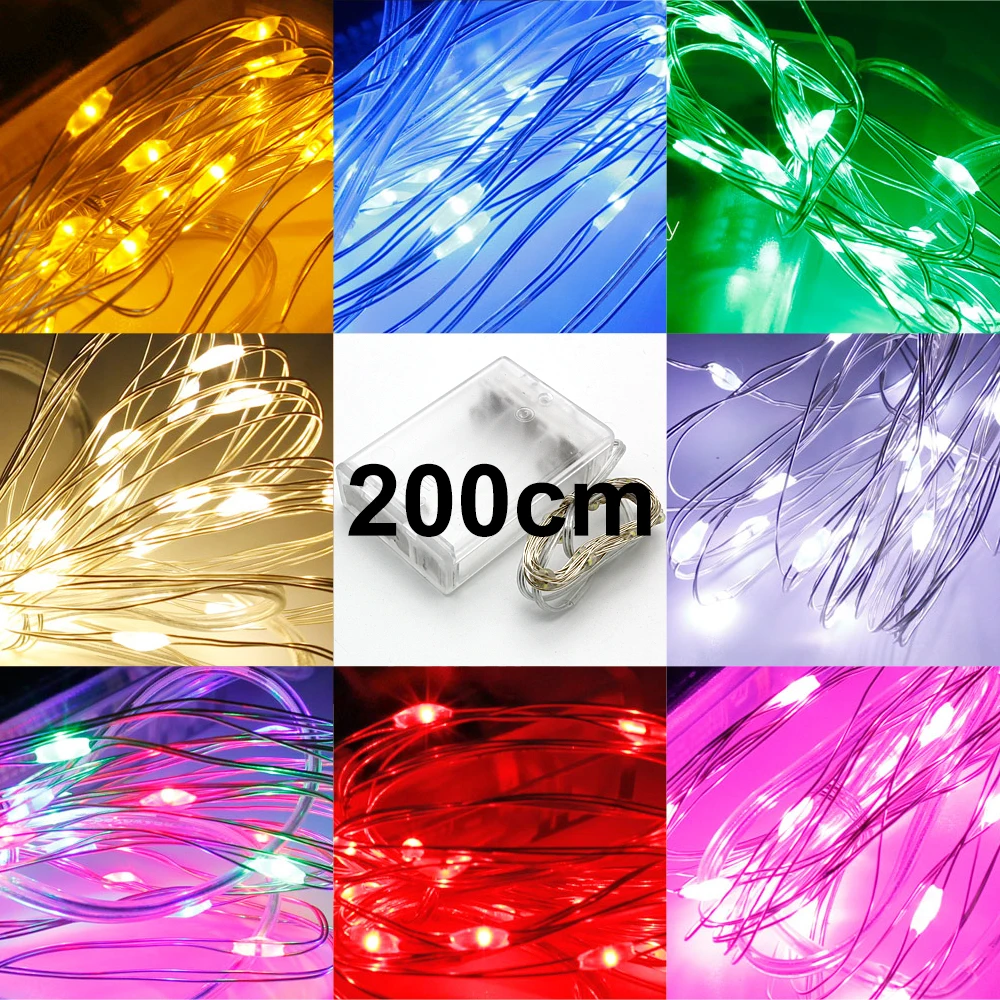 Светодиодные Звездные гирлянды волшебные микро светодиоды медный провод 3x AA