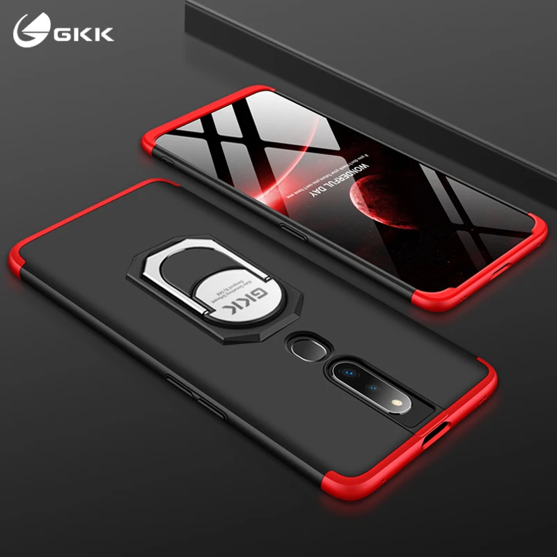 Оригинальный чехол OPPO F11 Pro роскошный полный защитный с кольцом и магнитным