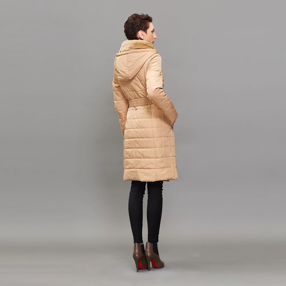 BASIC EDITIONS Для женщин зимние куртки и пальто мода Повседневное хлопок кролика рекс