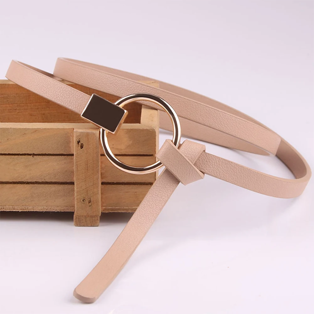 Женское маленькое платье декоративная круглая пряжка тонкие модные узловатые