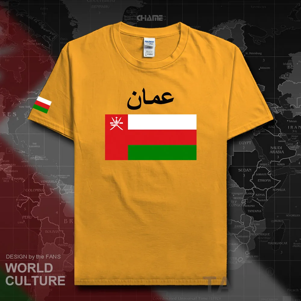Мужская футболка Sultanate of Oman Omani модная из 100% хлопка с флагами на английском языке