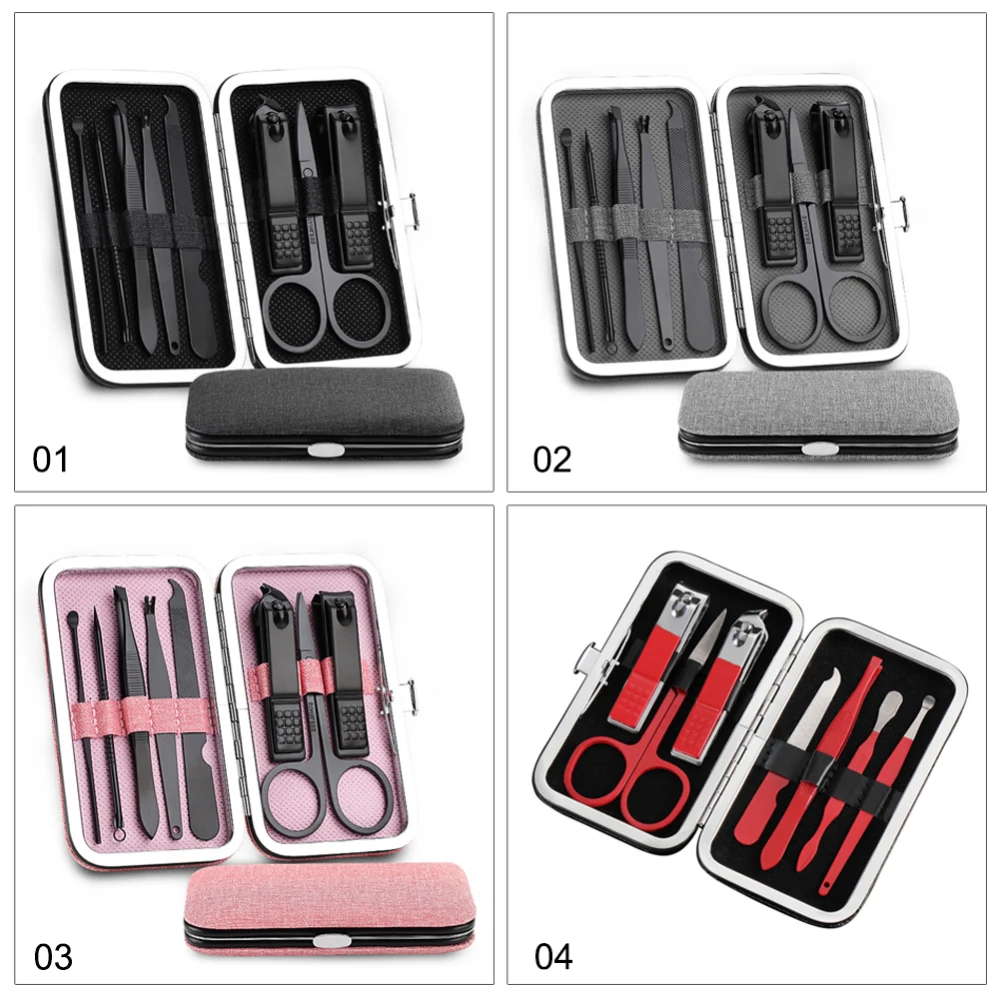 8 шт./комплект машинка для стрижки ногтей с чехлом|Ножницы и триммеры| |