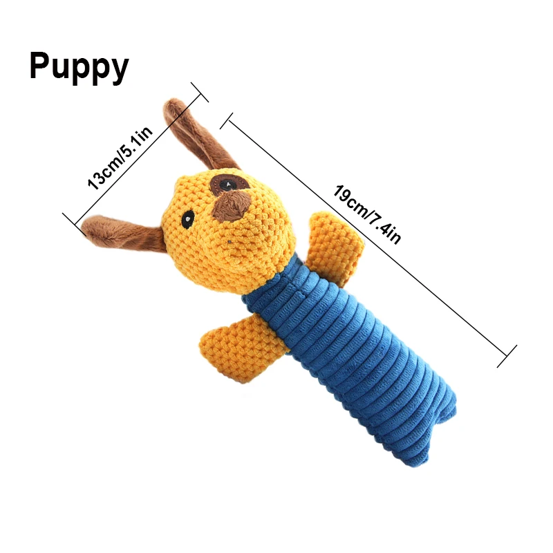 Puppy Мультяшные животные пищалка собака игрушки щенок кошка плюшевые игрушки-Жвачки чистка зубов интерактивная игрушка со звуком для маленьких собак боди для чихуахуа - Цвет: Puppy