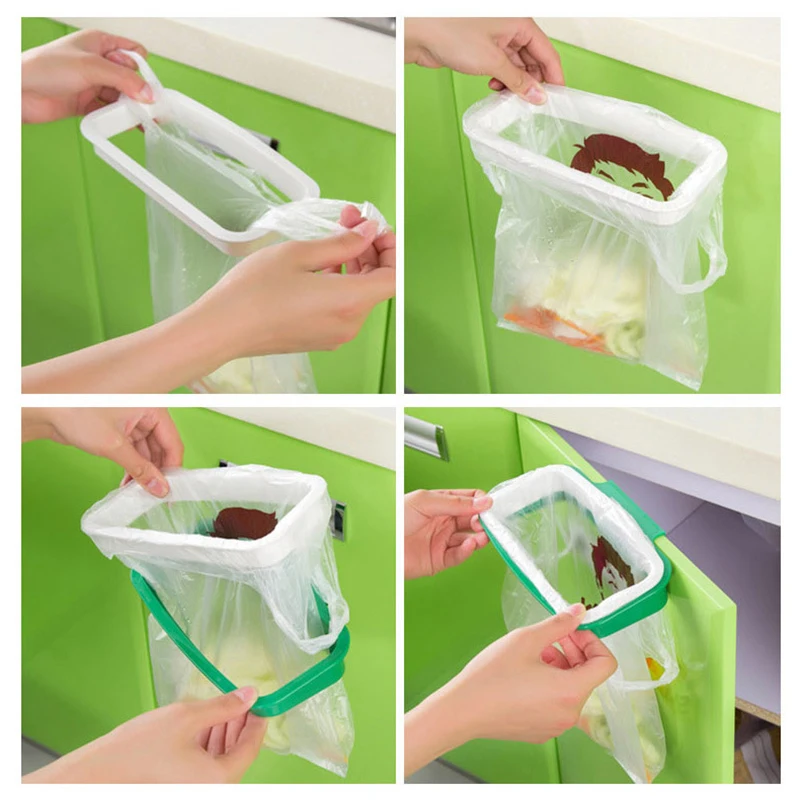 New 1Pc Kitchen Gadgets Cabinet Door Garbage Bag Shelf Tools Rack Hanging Storage Trash Accessories Goods A | Дом и сад