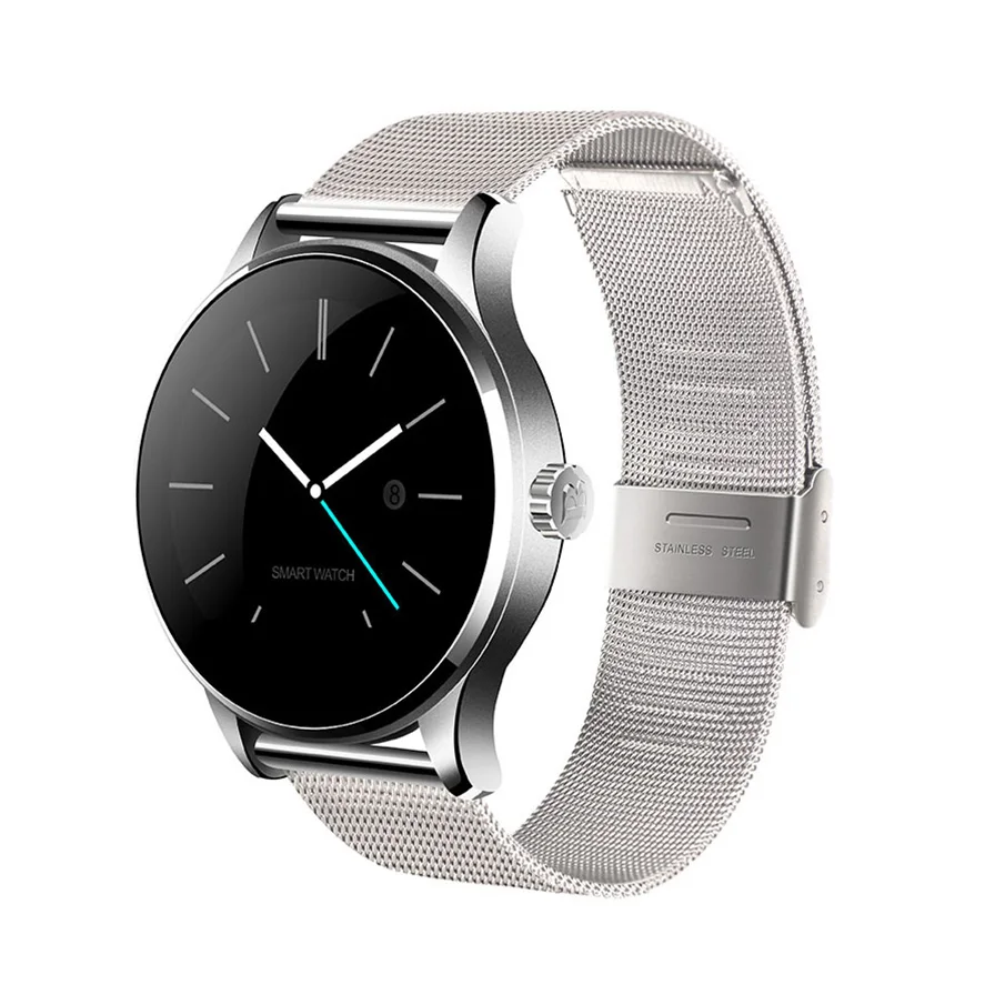 Серебристый K88H Смарт часы для мужчин водонепроницаемый Bluetooth Smartwatch трек Монитор сердечного ритма шагомер наручные часы для Android IOS pk Xiaomi - Цвет: Серебристый
