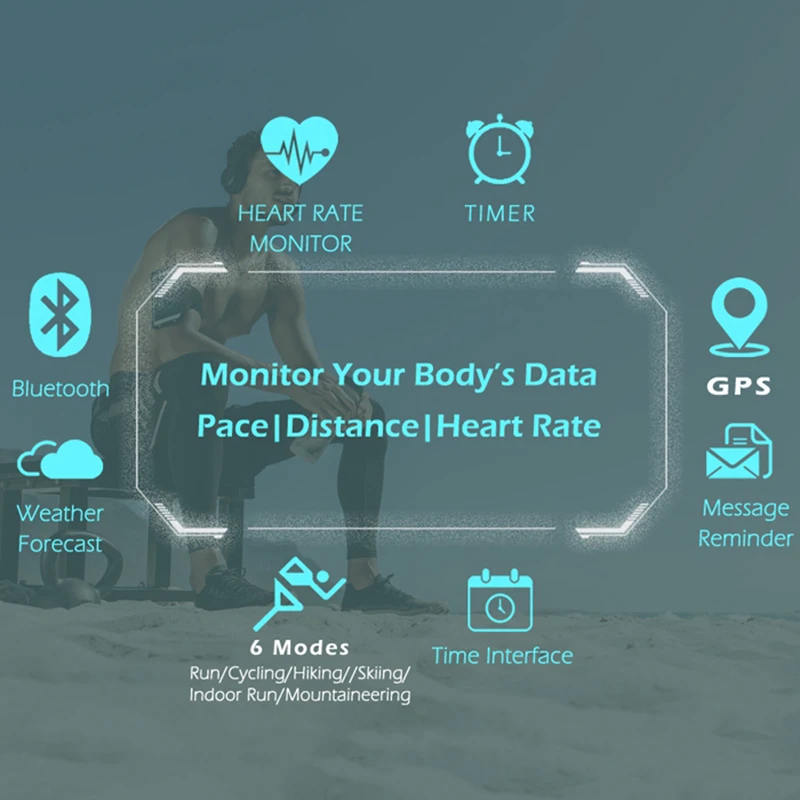 Смарт-браслет GPS фитнес-трекер монитор сердечного ритма крытый и открытый