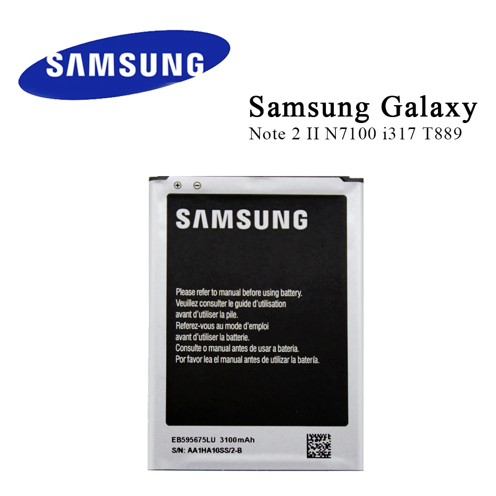 Оригинальный аккумулятор EB595675LU EB595675LA для Samsung Galaxy Note 2 II N7100 N7102 i317 N719 N7108 N7108D 3100