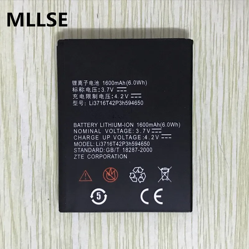 MLLSE 1600mah Li3716t42P3H594650 Аккумулятор для ZTE Blade 3 V970 U970 U930n 880F U795n мобильный телефон|battery