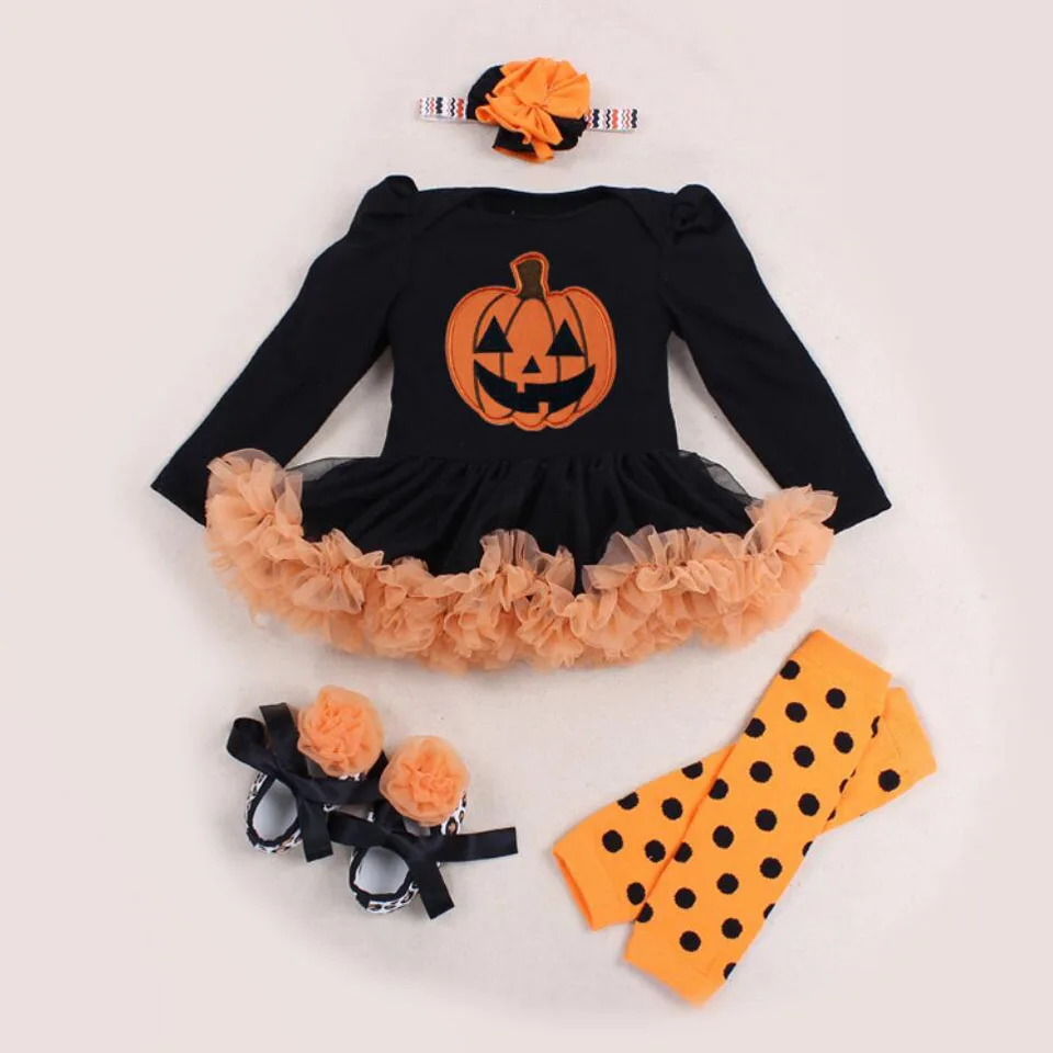 Комплект из 4 предметов Одежда для маленьких девочек Платье-пачка с длинными