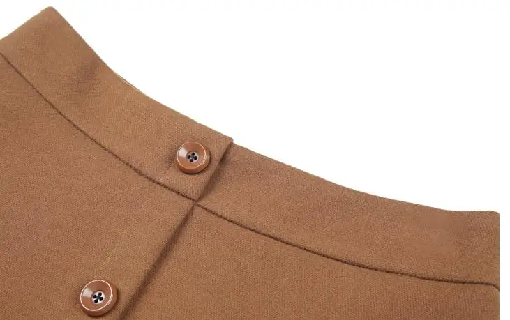 Осенне зимняя модная офисная Женская юбка с высокой талией Camel Balck однобортная