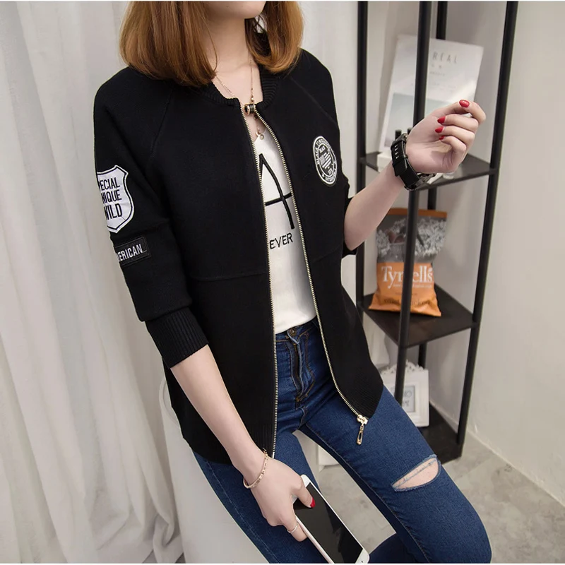 

2017 New Women Kintted Coats Outerwear Casual Loose Short Jacket Top Spring Autumn Women Clothing