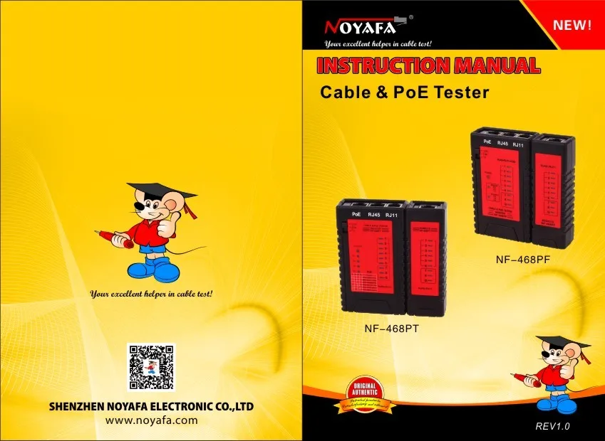 Высокое качество NOYAFA NF-468PT POE тест er проверить RJ11 RJ45 кабель обнаружения PoE определить 802,3 at/af стандартный тест POE