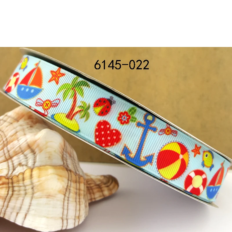 Бесплатная доставка 50 ярдов на размер морские ленты с принтом корсажная лента 10386