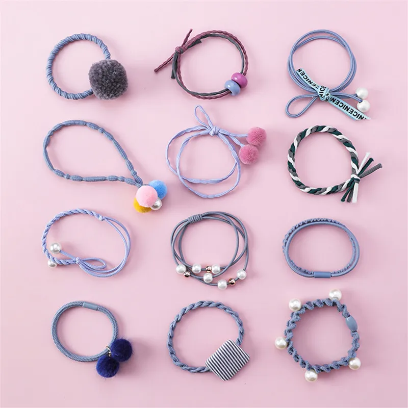 Резинка для волос с бантом 12 шт./компл. эластичная лента девочек держатель