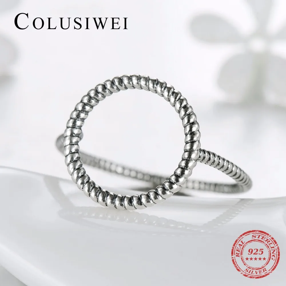 2019 Новая мода с дырочками обруч винтажные вечерние палец кольцо Твердые 925