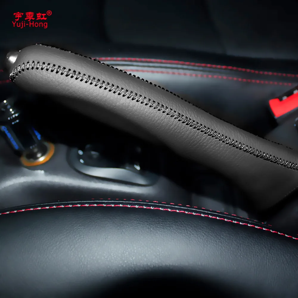 Yuji-Hong Car Handbrake Covers Case for Peugeot 206 207 Citroen C2 Genuine Leather Car-styling Auto Grips Black | Автомобили и