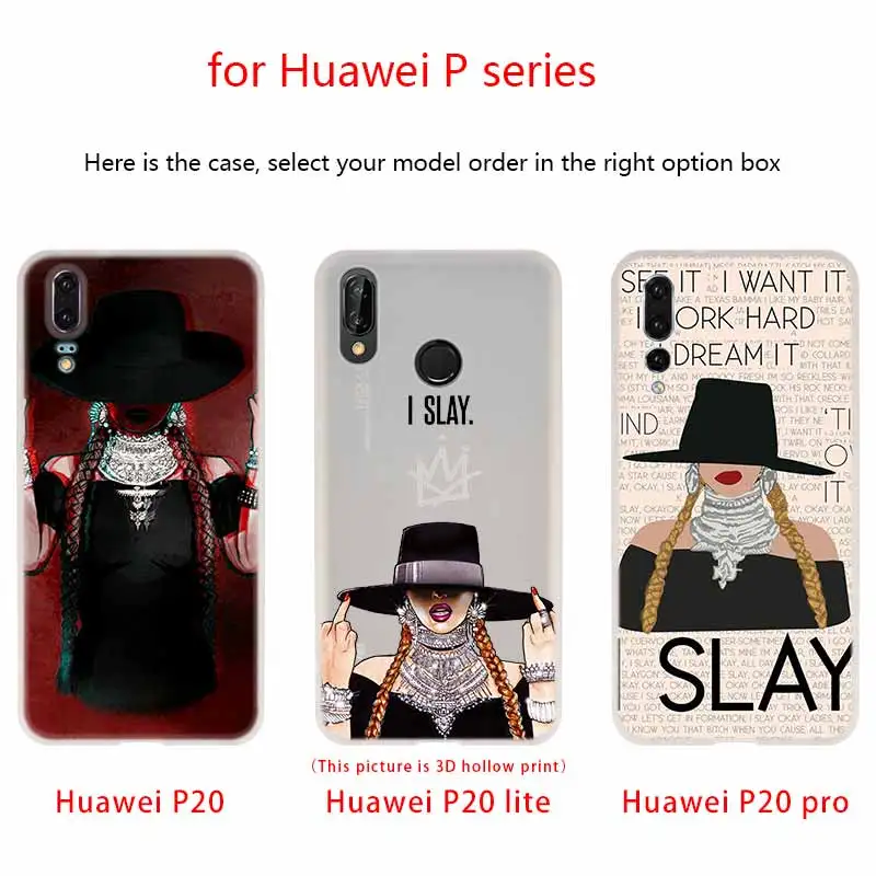 Новый мягкий силиконовый чехол MLLSE beyonce you slay из ТПУ для Huawei P50 P30 P40 P20 Pro P10 Lite P Smart Z