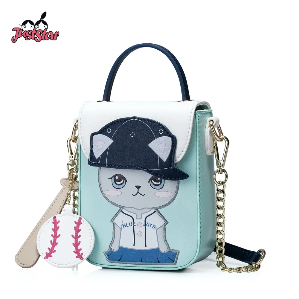 ПРОСТО ЗВЕЗДА Для женщин PU кожаная сумка женская шляпа мультфильма кот печати Tote