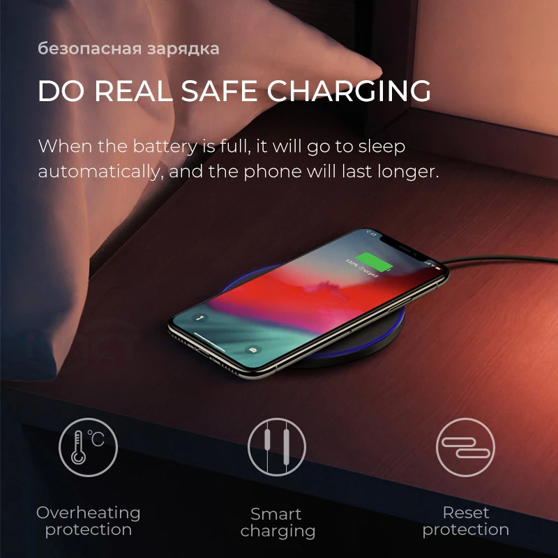 IONCT 10 Вт быстрое зарядное устройство беспроводной для samsung S8 S9 Note 9 8 для iPhone X Xs MAX XR 8 Xiaomi Qi зарядка USB зарядное устройство для телефона