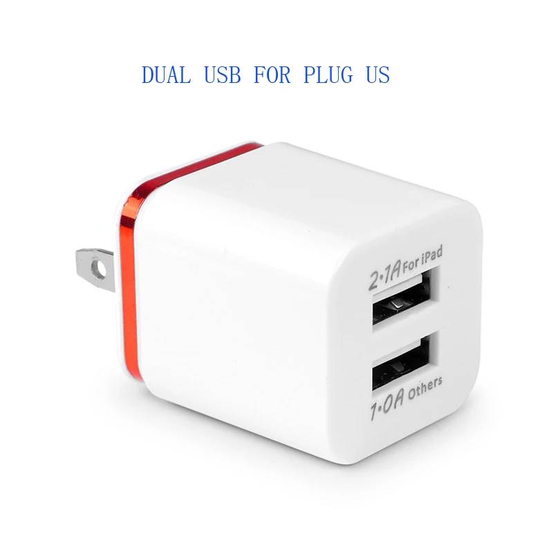 plug us red 3.1A универсальное 2 порта USB зарядное устройство для мобильного телефона настенное зарядное устройство с вилкой США/ЕС адаптер для путешествий для iPhone samsung iPad для Xiaomi - Тип штекера: plug us red