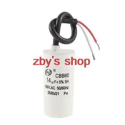 CBB60 450VAC 14 мкФ 5% Емкость 2 вилка Termimal двигатель конденсатор | Строительство и ремонт