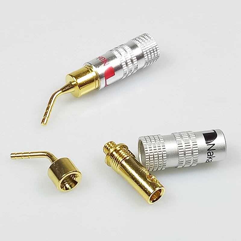 8 пар/16 шт. Высокое качество Новый 24 К золото Nakamichi Динамик Pin ангел 2 мм банан Вилки