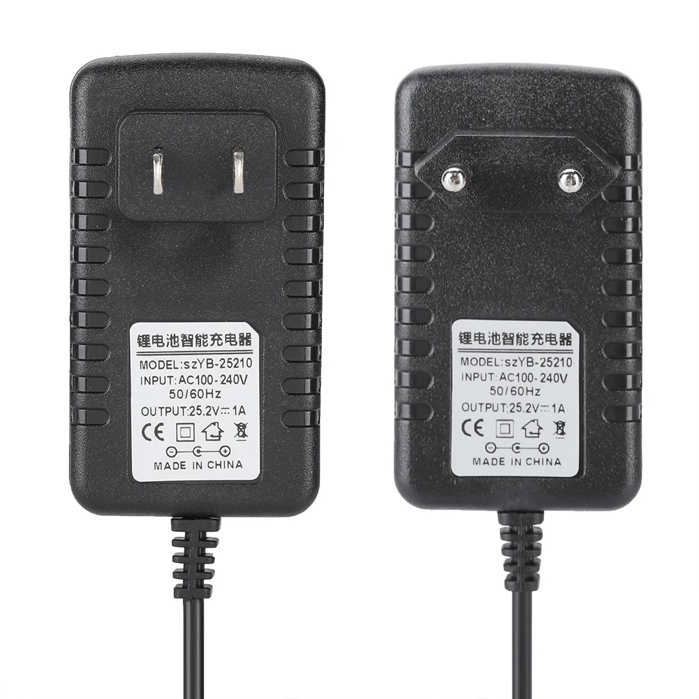25,2 V/1A адаптер для быстрой зарядки литий-ионного зарядного устройства 100-240V вход с многоуровневой защитой