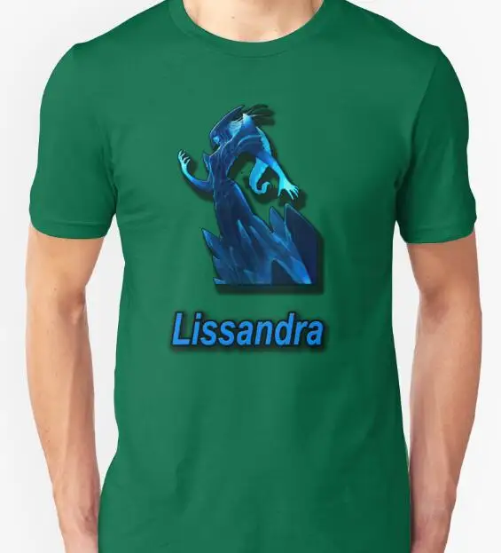 Высокое Качество 2016 новый стиль Lissandra герой cartoonT Рубашки Мужчин С Коротким