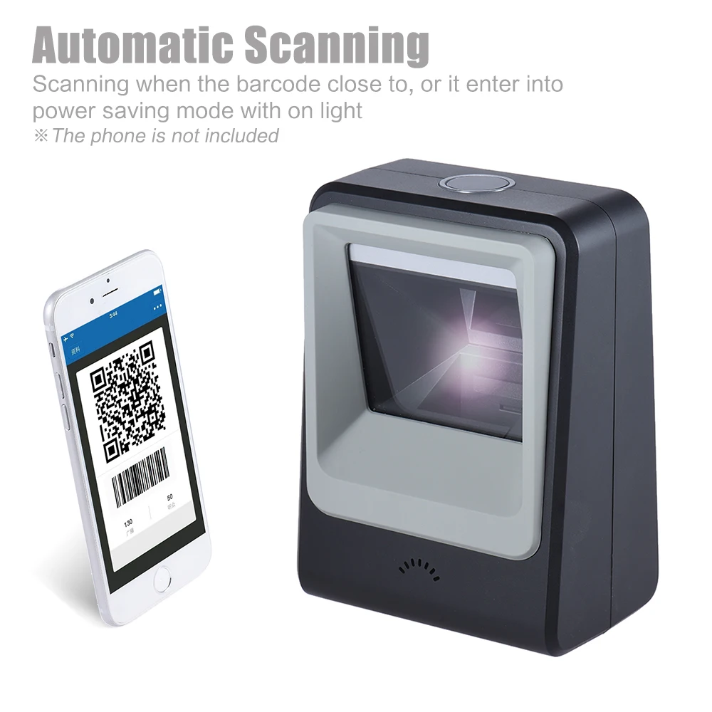 Проводной автоматический настольный 1D штрих-код 2D qr-код сканер считыватель