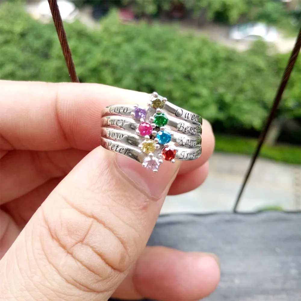 Индивидуальные женские кольца AIJAJA из стерлингового серебра под заказ 8 дюймов