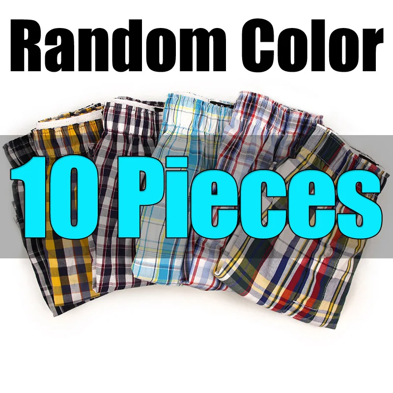 10 Pieces Короткие мужские трусы из хлопка, мужские боксеры, мужские трусы со стрелками размера плюс S-XXXL - Цвет: 10 Pieces