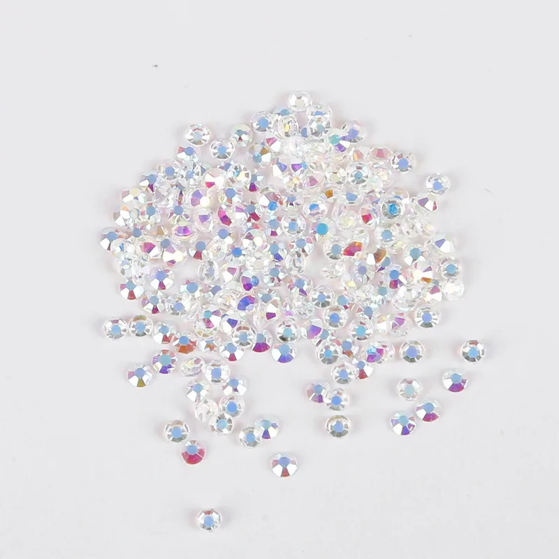 SS4 1440pcs 1440 шт прозрачные камни SS3-SS30 стеклянные драгоценные камни прозрачные ab стеклянные стразы не горячей фиксации плоские с оборота Стразы для ногтей 3D украшения ногтей - Цвет: SS4 1440pcs